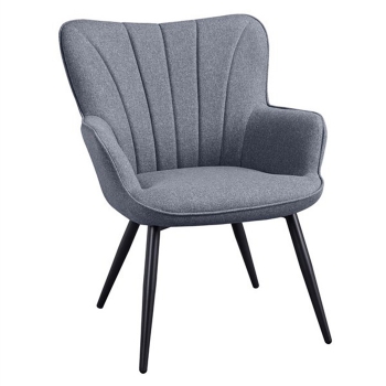 SmileMart Upholstered Fabric Modern Accent Chair, Gray